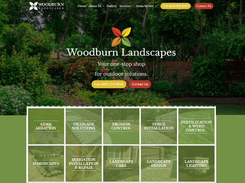 Woodburn Landscapes website screenshot